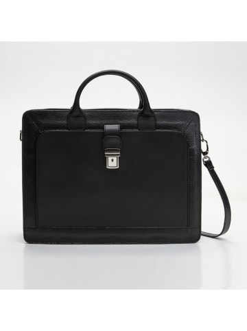 Victor & Hugo Paris Leren handtas "Willo" zwart - (B)40 x (H)30 x (D)11 cm