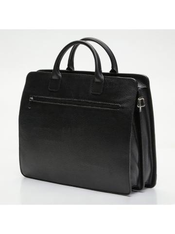 Victor & Hugo Paris Leder-Henkeltasche "Willo" in Schwarz - (B)40 x (H)30 x (T)11 cm