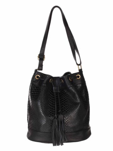 Victor & Hugo Paris Leder-Umhängetasche "Cerise" in Schwarz - (B)32 x (H)28 x (T)14 cm