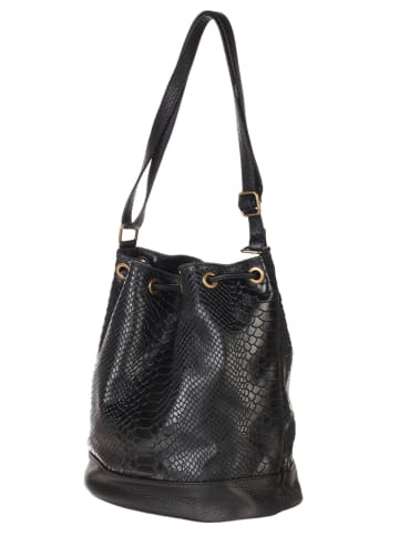 Victor & Hugo Paris Leder-Umhängetasche "Cerise" in Schwarz - (B)32 x (H)28 x (T)14 cm