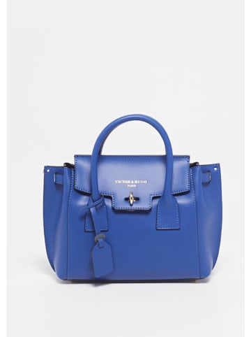 Victor & Hugo Paris Leren handtas "Jany" blauw - (B)25 x (H)19 x (D)7 cm