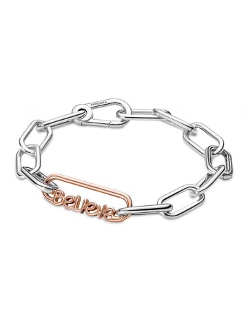 Pandora Rosévergold. Silber-Wort-Link "Believe"