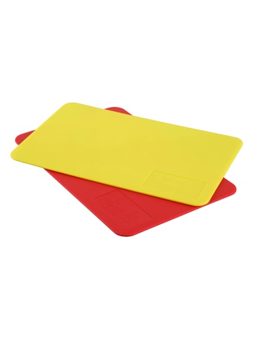 Zenker 2-delige set: snijmatten "Goudbeer" geel/rood - (L)24,5 x (B)16 cm