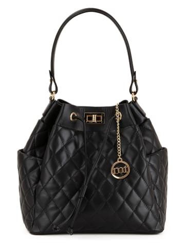 Mia Tomazzi Leder-Henkeltasche "Brusuglio" in Schwarz - (B)28 x (H)27 x (T)17 cm