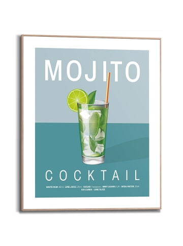 Orangewallz Gerahmter Kunstdruck "Mojito Cocktail" - (B)40 x (H)50 cm