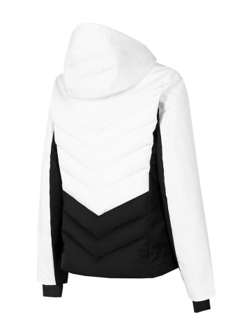 4F Ski-/ Snowboardjacke in Weiß/ Schwarz/ Beige