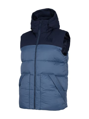 4F Doorgestikte bodywarmer blauw/donkerblauw