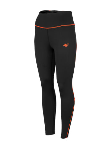 4F Legginsy funkcyjne w kolorze czarno-pomarańczowym