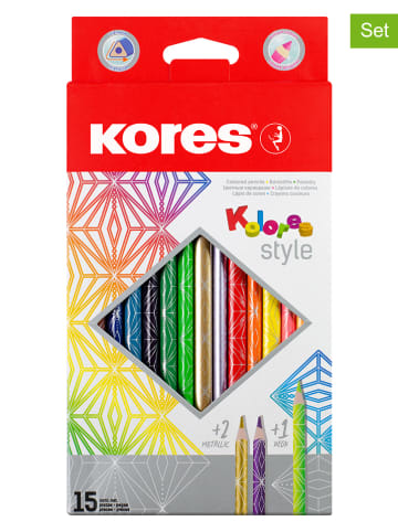 Kores 2er-Set: Buntstifte "Kolores Style" in Bunt - 2x 15 Stück