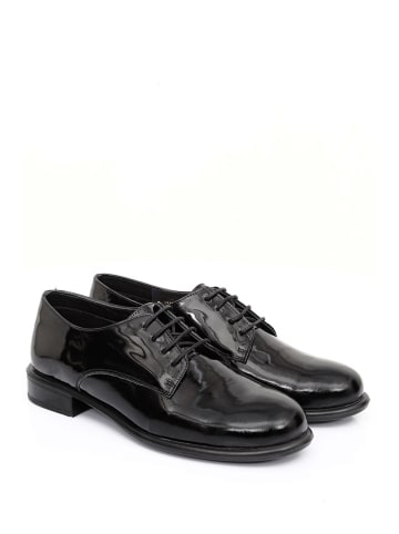 GÖNDERİ® Leder-Schnürschuhe in Schwarz