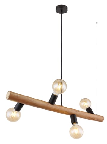 Globo lighting Hanglamp "Kira" zwart/lichtbruin - (L)80 x (B)17 x (H)150 cm