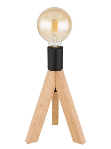 Globo lighting Tafellamp 'Kira" zwart/beige - (H)26,5 x Ø 20 cm