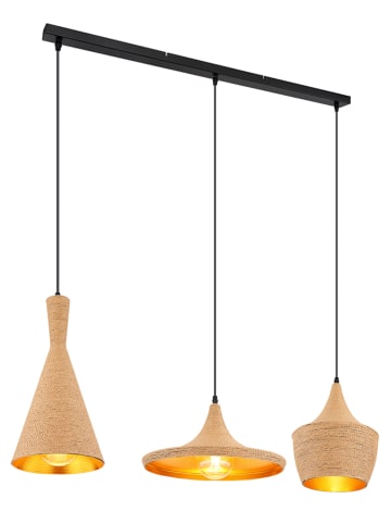 Globo lighting Hanglamp "Ludmilla" zwart/beige - (L)107 x (B)36,5 x (H)140 cm