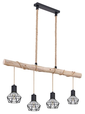 Globo lighting Hanglamp "Priska" beige/zwart - (L)100 x (B)13,3 x (H)120 cm