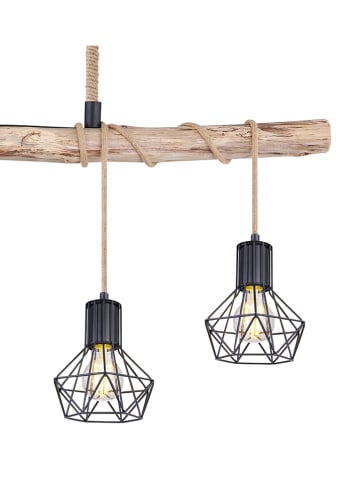 Globo lighting Lampa wisząca w kolorze beżowo-czarnym - 100 x 13,3 x 120 cm