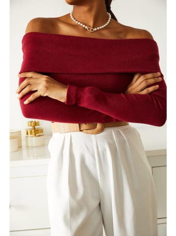 Chezalou Sweter w kolorze bordowym