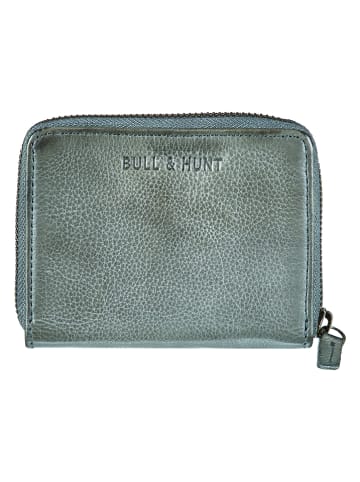 BULL & HUNT Skórzany portfel "Midi" w kolorze szarym - 12 x 10,5 x 2 cm