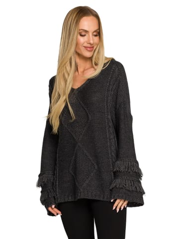 made of emotion Sweter w kolorze antracytowym