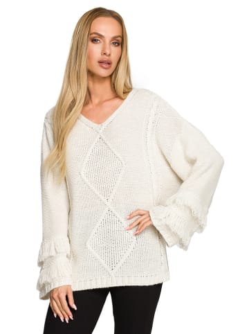 made of emotion Sweter w kolorze kremowym