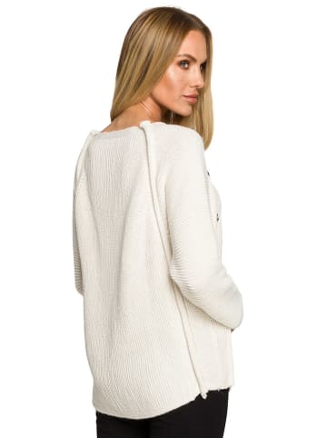 made of emotion Sweter w kolorze kremowym