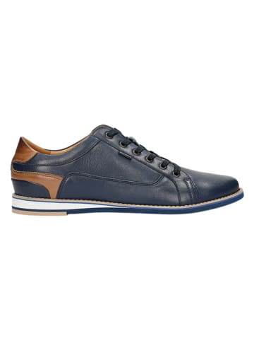 Wojas Leder-Sneakers in Dunkelblau/ Braun