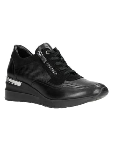 Wojas Leder-Sneakers in Schwarz