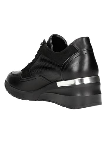 Wojas Leder-Sneakers in Schwarz