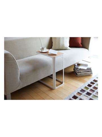 Yamazaki Beistelltisch "Frame" in Weiß/ Hellbraun - (B)45 x (H)52 x (T)24 cm