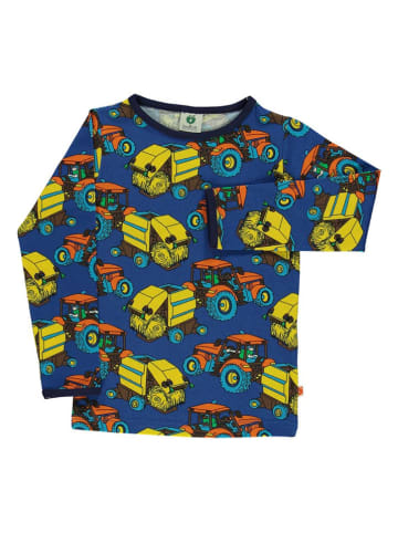 Småfolk Longsleeve "Tractor" donkerblauw