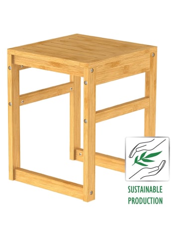 Schütte Badhocker in Hellbraun - (B)35 x (H)45 x (T)35 cm