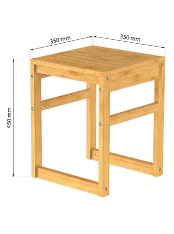 Schütte Badhocker in Hellbraun - (B)35 x (H)45 x (T)35 cm