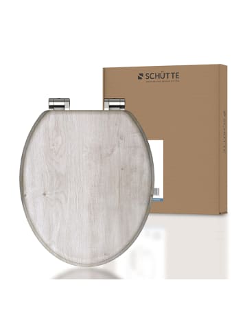 Schütte Wolnoopadająca deska WC "Light wood" w kolorze szarym
