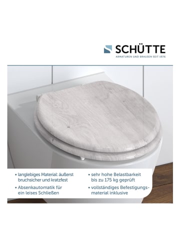 Schütte Wolnoopadająca deska WC "Light wood" w kolorze szarym