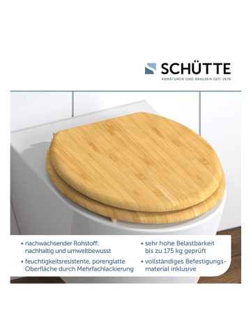 Schütte Toiletbril met softclose "Bamboe" lichtbruin