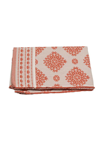 David Fussenegger Plaid "Häkelmuster" in Beige/ Orange