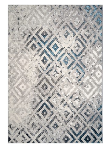 Mioli Laagpolig tapijt "Kuvars 6200" grijs/donkerblauw