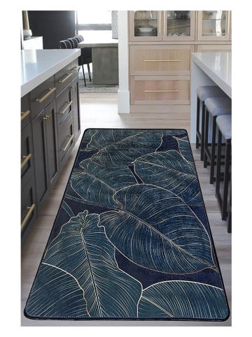 Mioli Laagpolig tapijt "Zeleno" donkerblauw