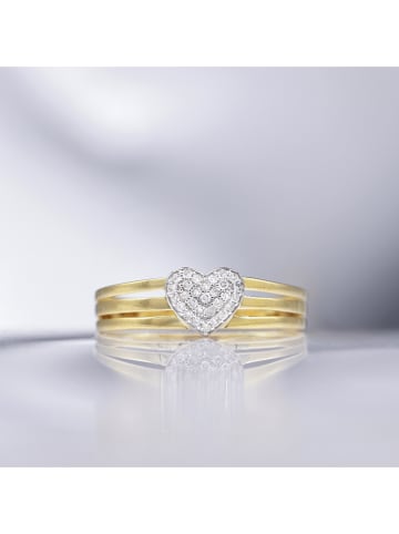 DIAMOND & CO Gouden ring "Gravé dans mon ceour" met diamanten