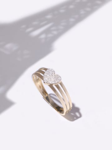 DIAMOND & CO Gouden ring "Gravé dans mon ceour" met diamanten