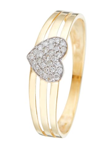 DIAMOND & CO Gold-Ring "Gravé dans mon Ceour" mit Diamanten