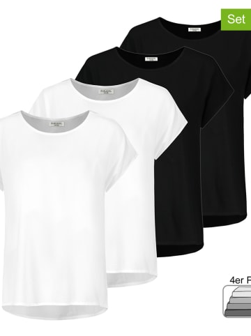 Sublevel 4er-Set: Shirts in Schwarz/ Weiß