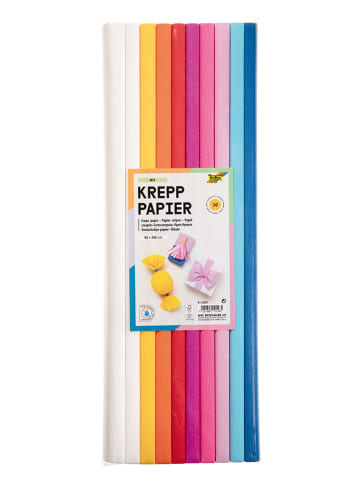folia PAPER Krepppapier-Rollen in Bunt - 10 Stück
