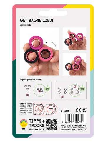 Folia Pierścienie magnetyczne (3 szt.) w kolorze różowym - 6+
