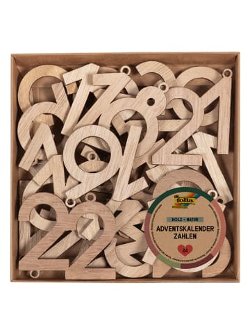 folia PAPER Cijfers voor adventskalender naturel - 24 stuks