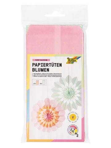 folia PAPER Bastelset "Papiertütenblumen: Sweet blossom" in Rosa/ Grün