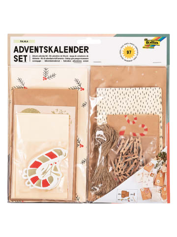 folia PAPER 97-delige adventskalenderset "Falala" lichtbruin/meerkleurig
