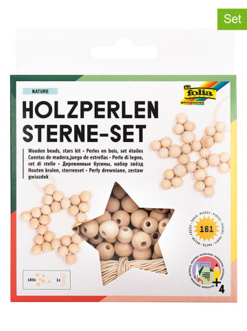 folia PAPER 161-delige kralensterren-knutselset naturel