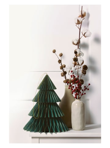 folia PAPER Dekoracja "Classic Xmas Tree" w kolorze ciemnozielonym - wys. 32 cm