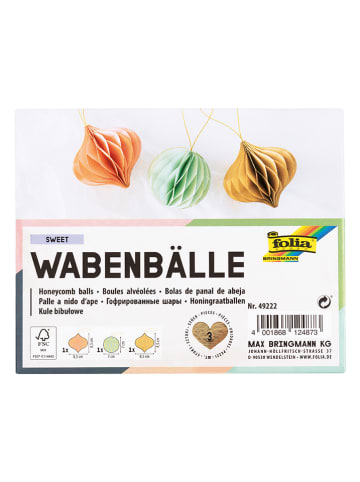 folia PAPER 3er-Set: Wabenbälle "Sweet" in Bunt