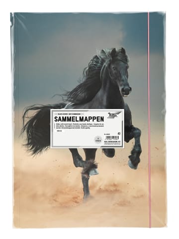 Folia Opbergmap "Black horse" meerkleurig